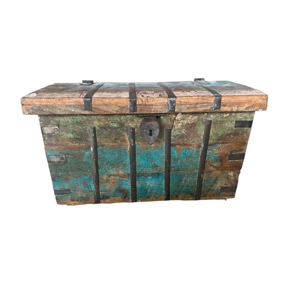 Vintage Distressed Storage Chest on Wheels The Broward Design Center