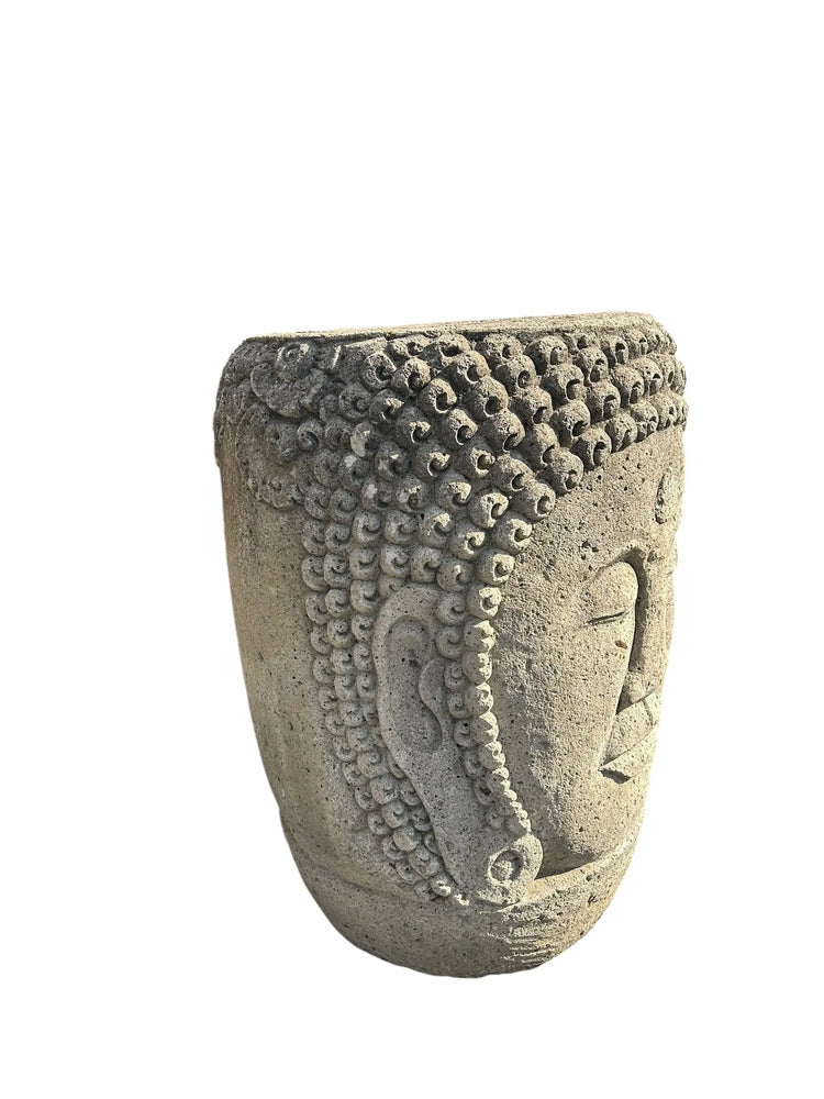 Stone Buddha Face Pot The Broward Design Center