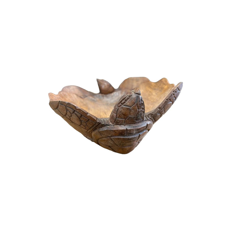 Teak Bowl with 2 Turtles Broward Design Center