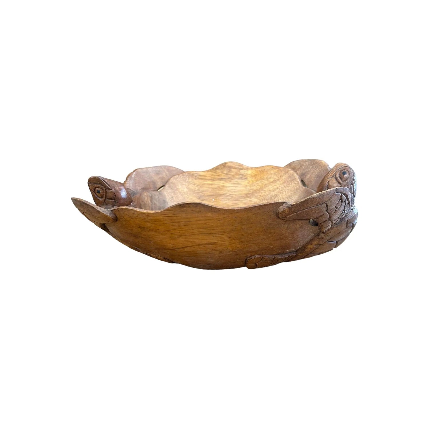 Teak Bowl with 2 Turtles Broward Design Center