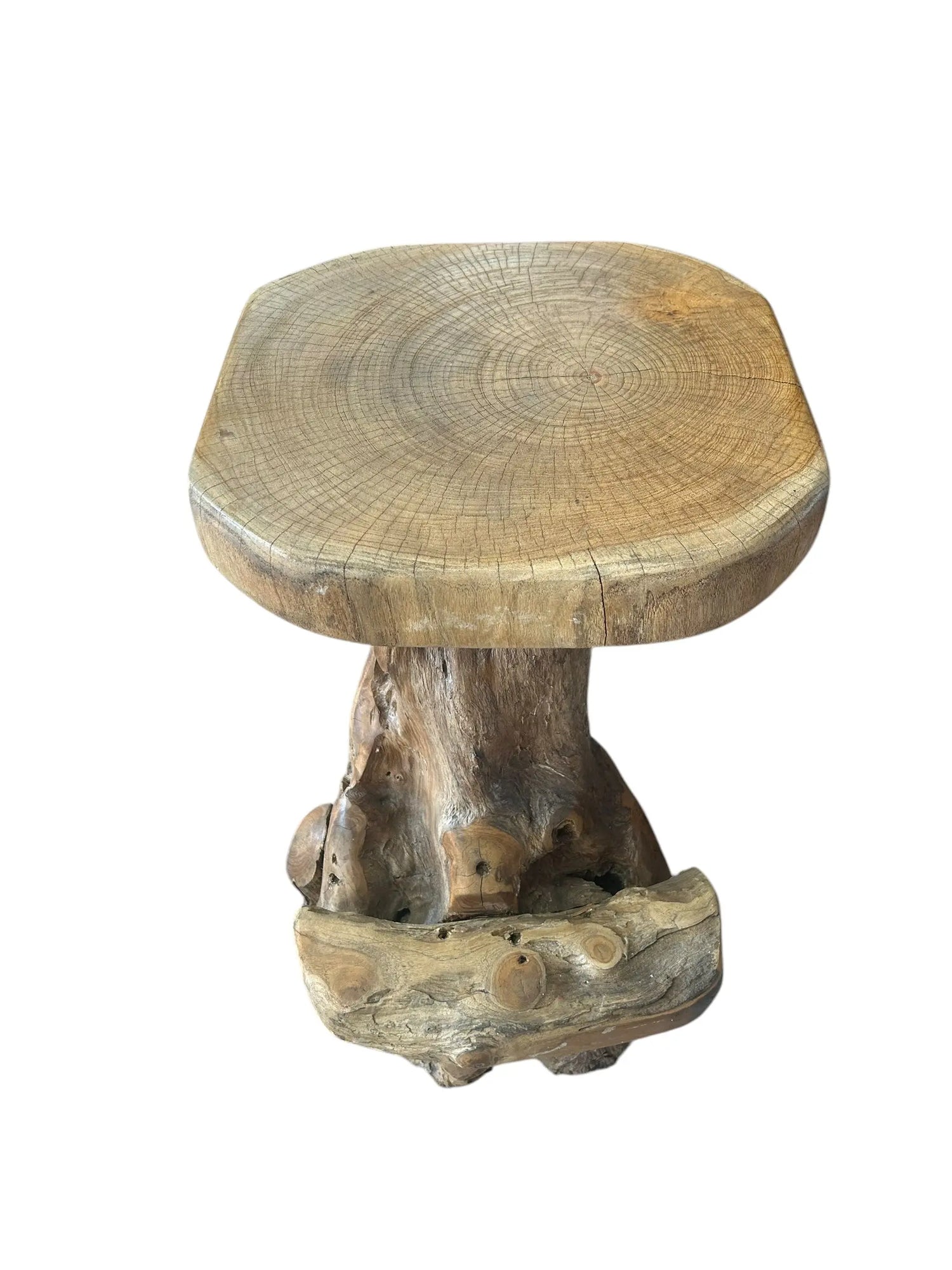 Teak Stool with Foot Rest The Broward Design Center