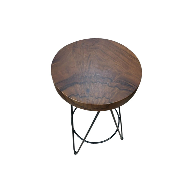 Iron Frame Bar Stool w/teak Seat Anteak