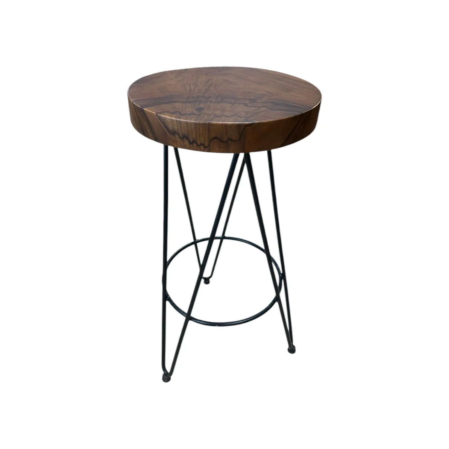 Iron Frame Bar Stool w/teak Seat Anteak