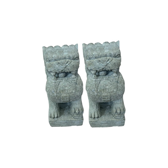 Chinese Dog River Stone 20” Set 2/pc Broward Design Center