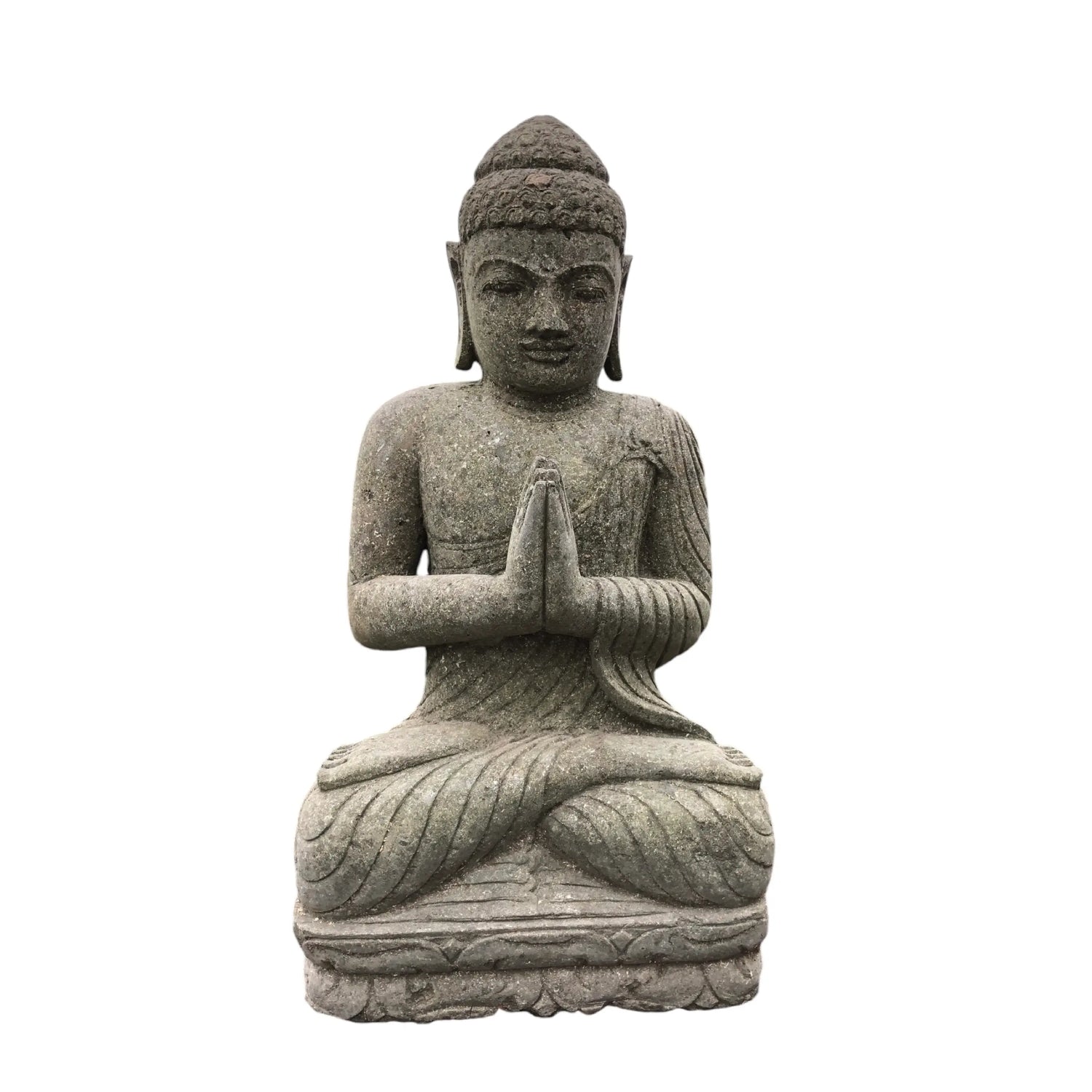 Sitting Buddha River Stone 32” Broward Design Center