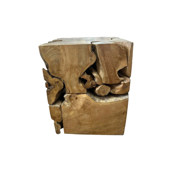 Teak Mosaic Cube (Side-table) Broward Design Center