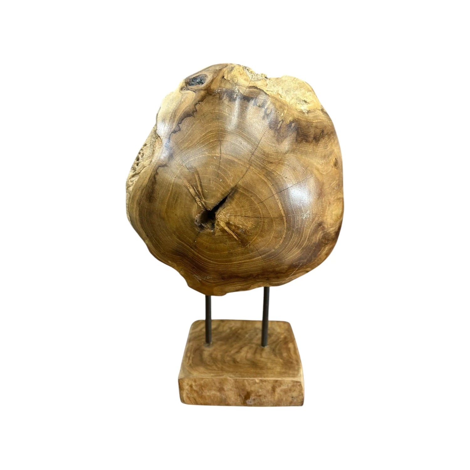 Teak Ball on Stand (Small) The Broward Design Center