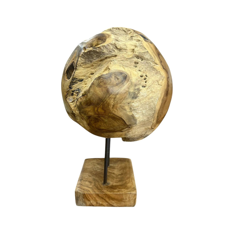 Teak Ball on Stand (Small) The Broward Design Center