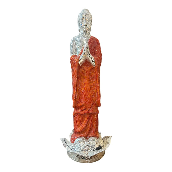 Mosaic Glass Mirror Buddha Lamp Statue Broward Design Center