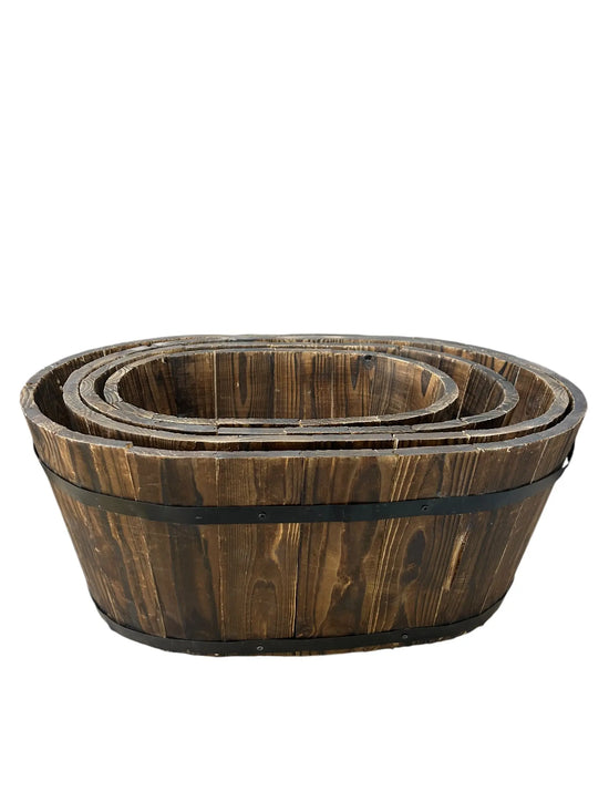 Wood Planters with Metal Trim Broward Design Center