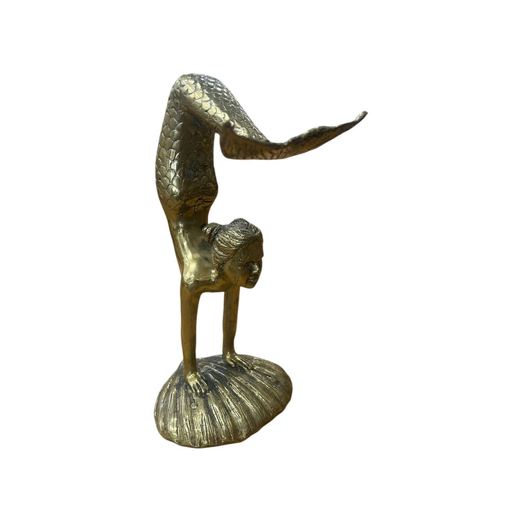 Brass Mermaid Standing on a Seashell Broward Design Center