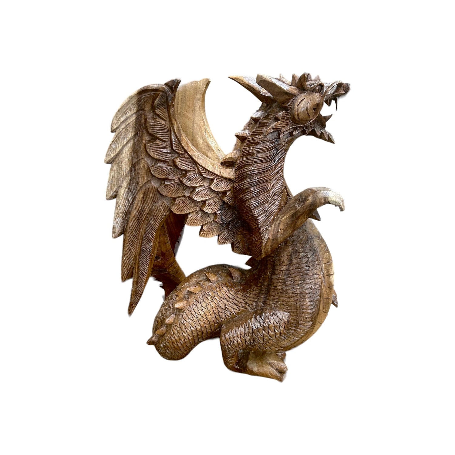 Teak Hand Carved Dragon Broward Design Center