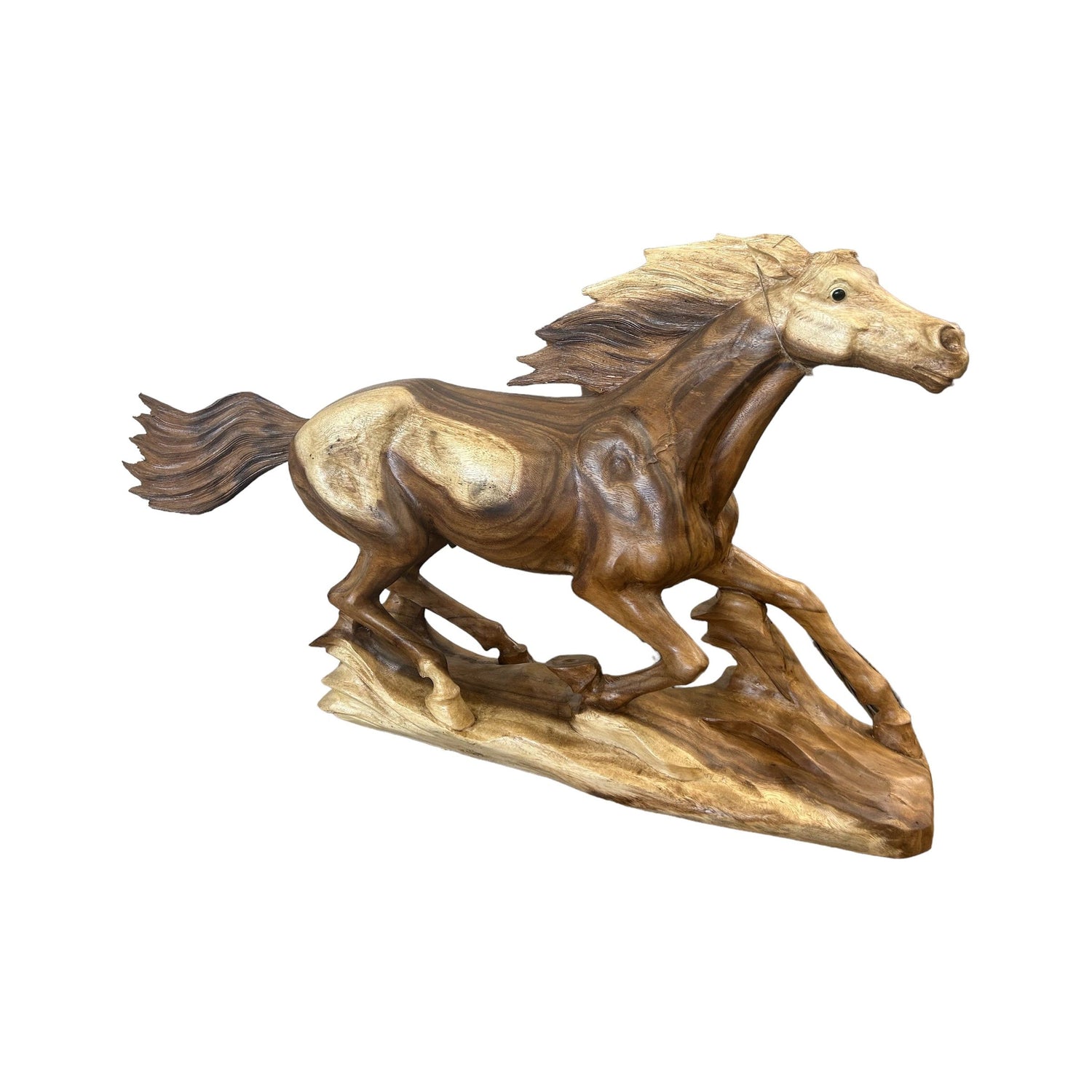 Teak Hand Carved Horse Sculpture Broward Design Center