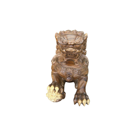 Teak Chinese Foo Dog Broward Design Center