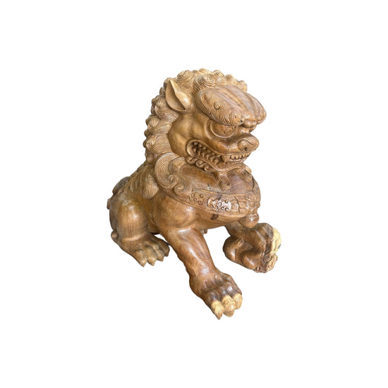 Teak Chinese Foo Dog Broward Design Center