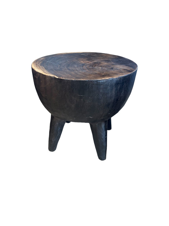 Round Suar Side Table/ Black Broward Design Center