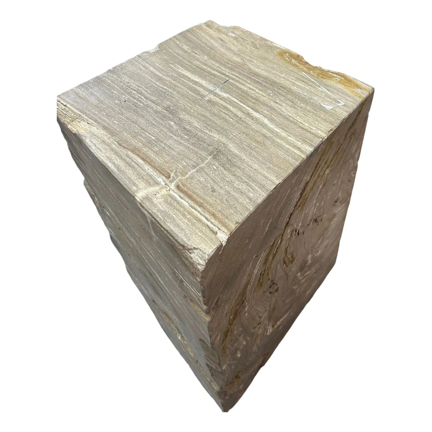 Petrified Wood Square Stool (F) Broward Design Center