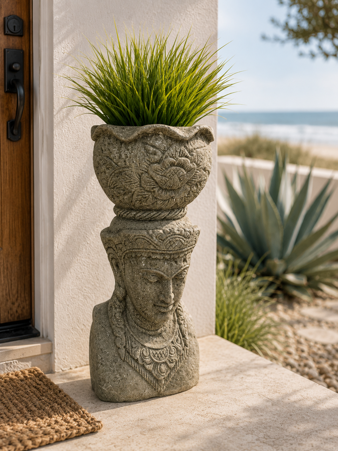 Stone Buddha planter, additional view 3