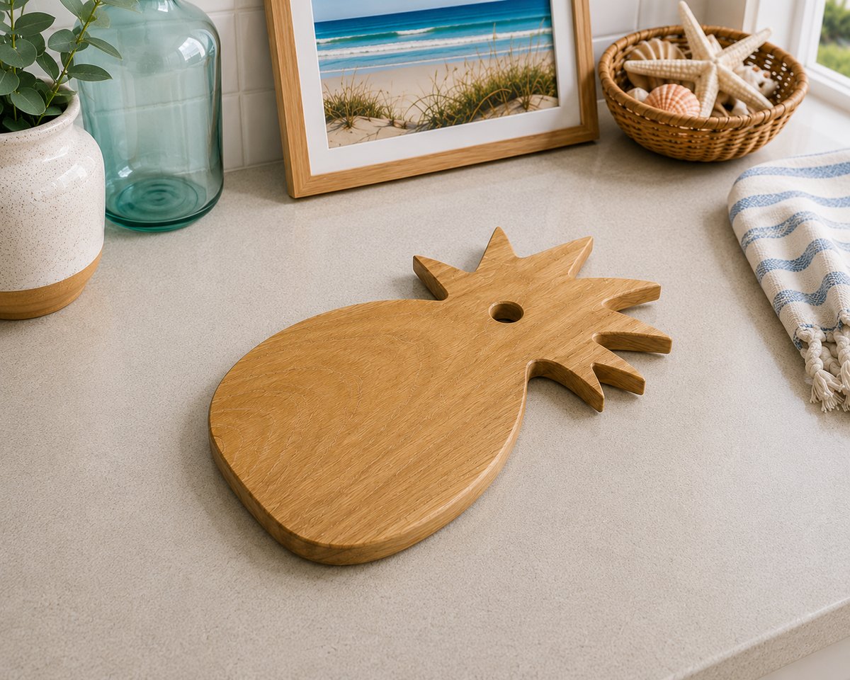 Teak Pineapple Cutting Board small