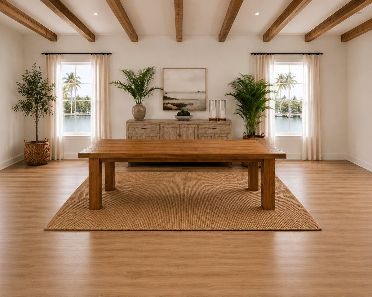 Recycled teak dining table 79 inch x 36 inch