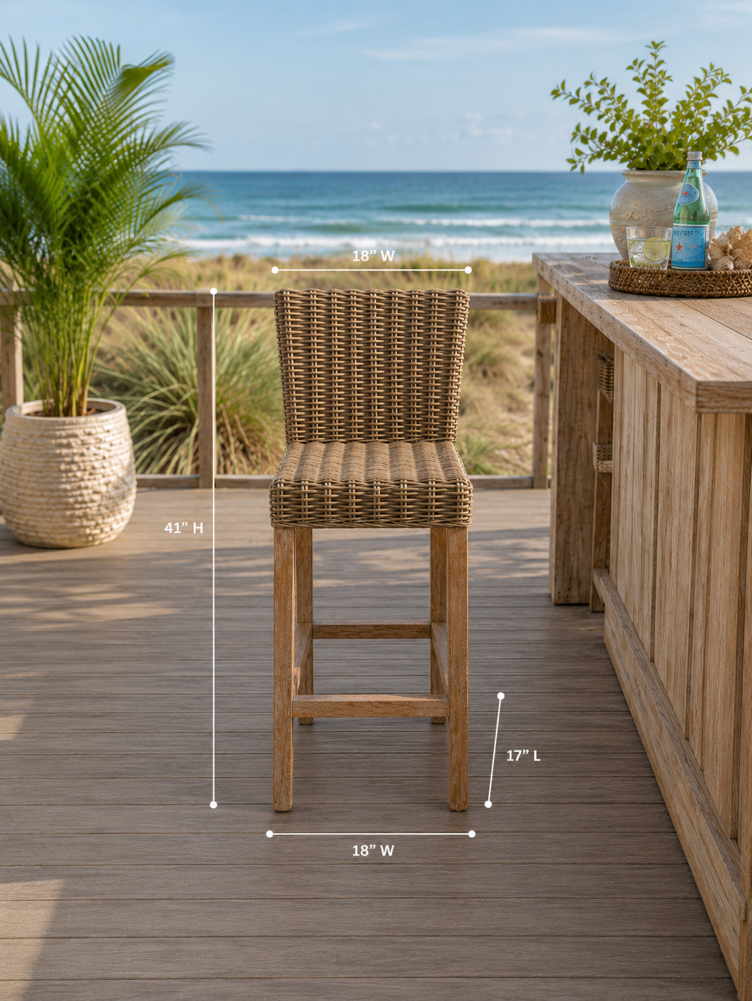 Key Largo rattan bar stool