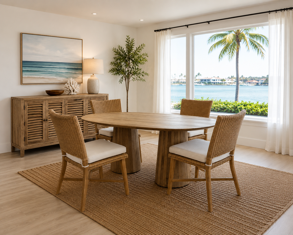 Mango wood dining table (oval) - 71 x 35 x 30 in, additional view 2