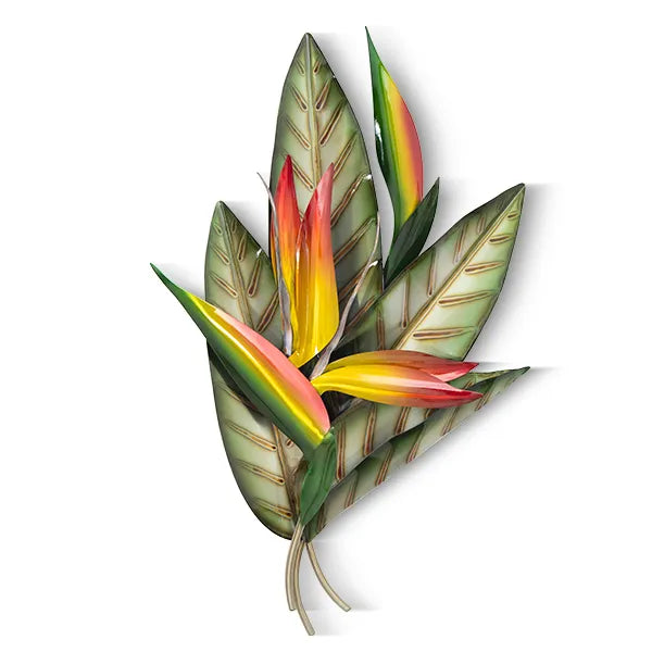 Birds of paradise stainless steel wall art, 18 inch x 28 inch x 4 inch