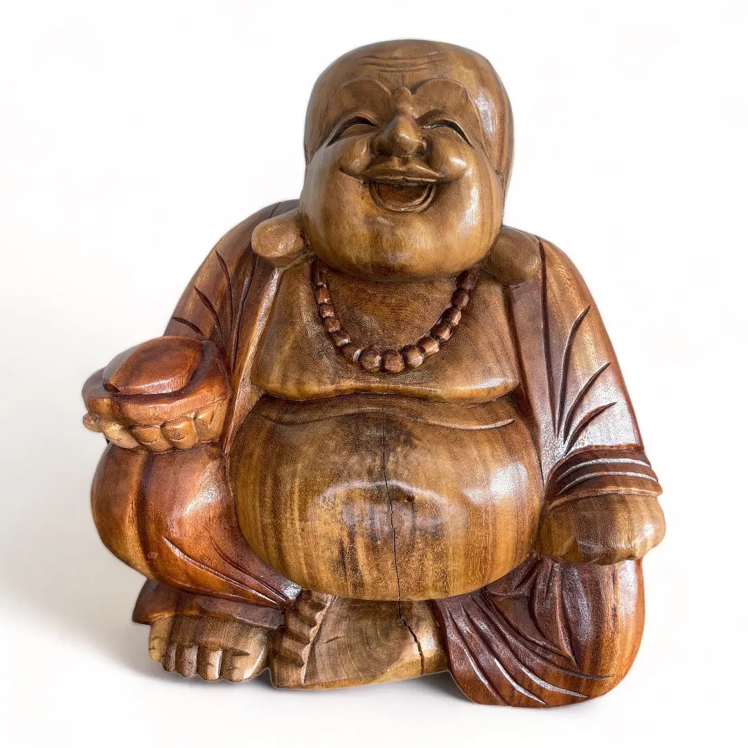 Happy Buddha Sculpture (Dark Brown) Broward Design Center
