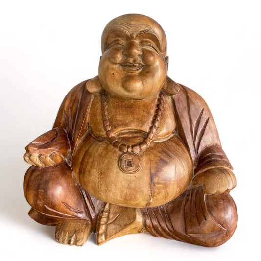 Happy Buddha Sculpture (Light Brown) Broward Design Center